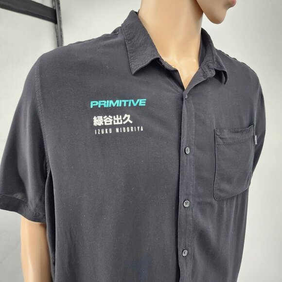 Primitive Other - Primitive x My Hero Academia Izuku Black Short Sleeve Shirt, Men's XL